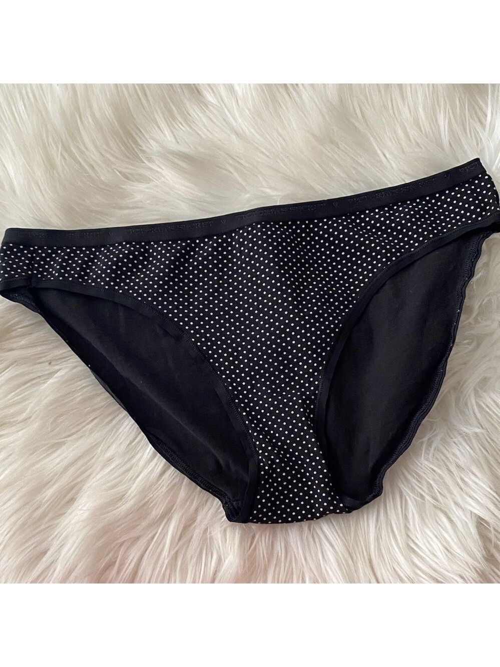 Victoria’s Secret black Polka Dot Bikini Briefs
